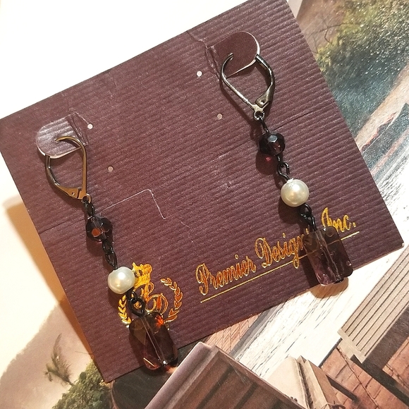 NWT Premier Designs Long Dangle Glass Beads Earrings - Picture 6 of 7